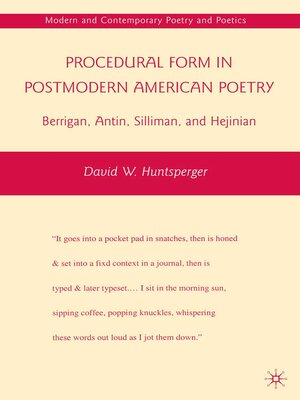 cover image of Procedural Form in Postmodern American Poetry